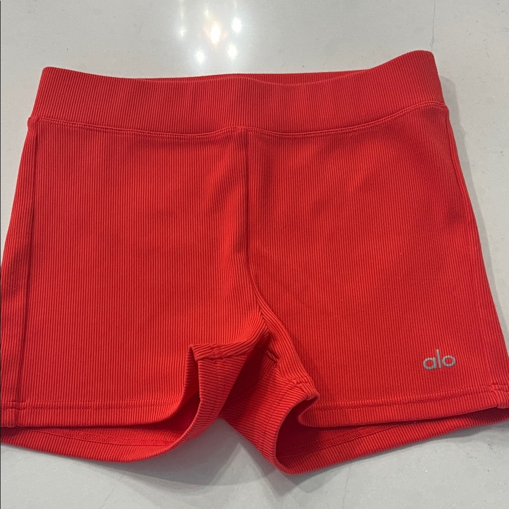 ALO Yoga Women's Orange/ Red Bike Shorts